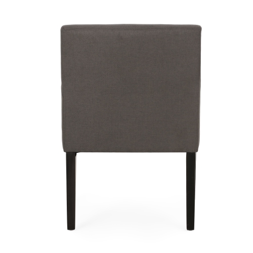 McClure Contemporary Upholstered Armchair, Dark Gray and Espresso