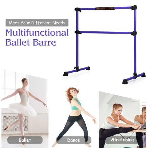 Costway 4ft Portable Double Freestanding Ballet Barre 29'' Base Height