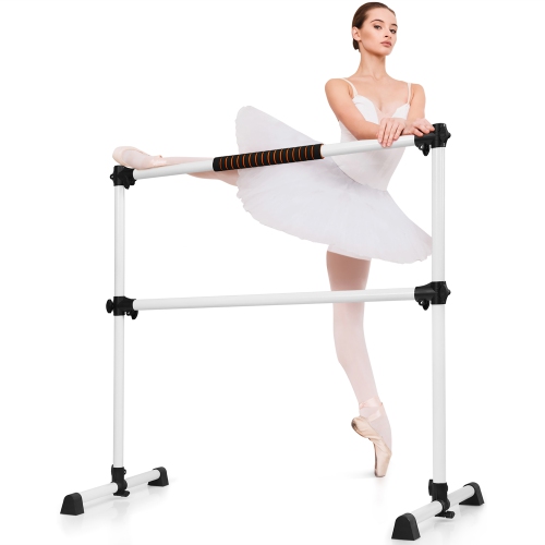 Goplus Portable Ballet Barre 4ft Freestanding Adjustable Double Dance Bar