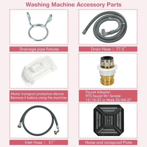 Costway 8lbs Portable Fully Automatic Washing Machine W/ Drain Pump