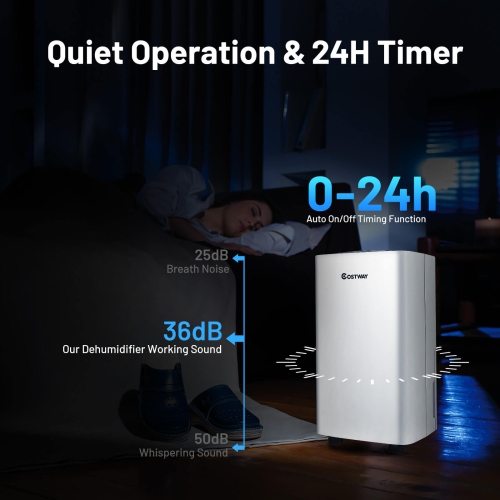 Costway, 30 chopines, 1500 pq. Déshumidificateur portatif pour les espaces de moyenne à grande taille