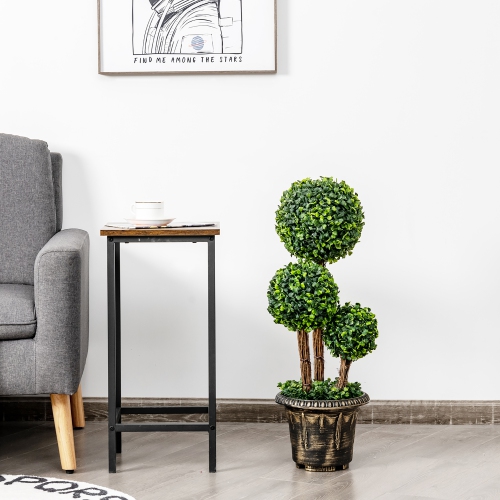 Costway 30" Artificial Topiary Triple Ball Tree Indoor Outdoor UV Resistant
