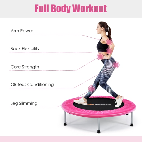 Goplus 38" Mini Folding Trampoline Portable Recreational Fitness Rebounder