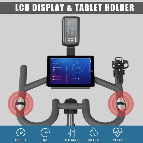 Costway Magnetic Exercise Bike Indoor Cycling Bike Stationary with Adjustable Seat & Handle for Home Office Gym