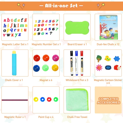 Gymax Kids Art Easel w/Paper Roll Double-Sided Adjustable Drawing Easel Board