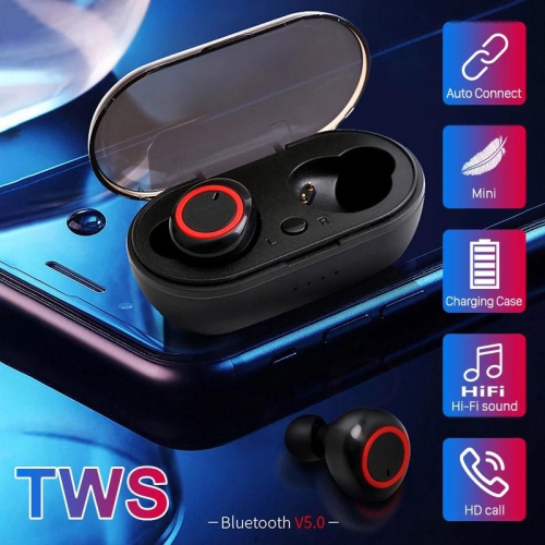 ELECTROX  Earphones Wireless Bluetooth Headphone Waterproof Stereo Headset Touch Control Earbuds With Powerbank Charging Case