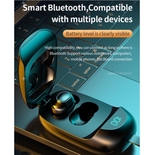 FENIX  Wireless Earbuds w Immersive Sound True 5.0 Bluetooth In-Ear Headphones - Includes 2000Mah Charging Case - Stereo Calls Ipx7 Sweatproof Deep