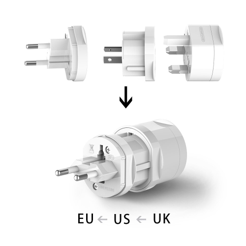 Adaptateur de prise électrique universelle UTA, convertisseur de puissance de voyage, sortie tout-en-un, utilisation mondiale pour US/ UK/ EU/ AU