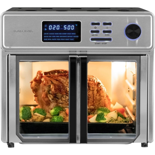 Kalorik Maxx® 26 Quart Digital Maxx Complete Air Fryer Oven with 15 accessories, Black and Stainless Steel