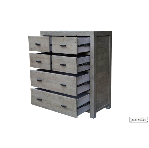 Rustic Classics Whistler Reclaimed Wood 6 Drawer Chest in Grey
