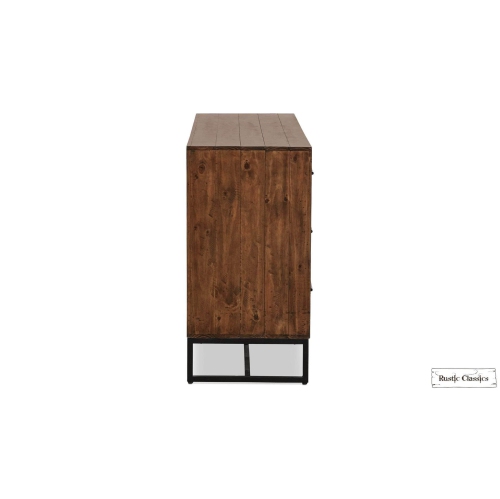 Rustic Classics Blackcomb Reclaimed Wood and Metal 6 Drawer Dresser in Coffee Bean