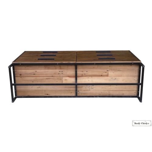 Rustic Classics Blackcomb Reclaimed Wood and Metal 6 Drawer Dresser in Coffee Bean