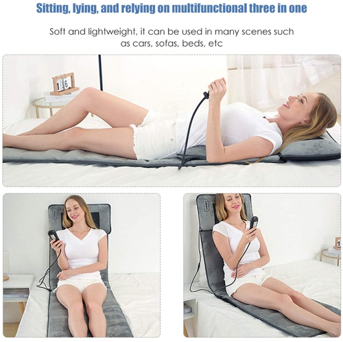 ISTAR Full Body Electric Massage Mat 12 Vibration Motor 2 Heating Pad Massage Mattress