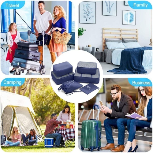 ISTAR 6Pcs/Set Travel Storage Bag , Set of Luggage Organizer with Laundry Bag