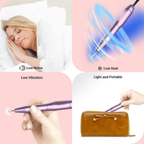 20000 Electric Nail Drill Professional Nail File Drill Acrylic Nails Kit for Manicure Gel Nail Polish Remover with 1 Pack of Sanding Bands(Pink)