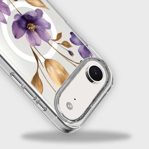 iPhone Air Purple Wildflower Clear Case With MagSafe