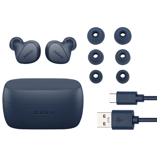 Écouteurs boutons 100 % sans fil à isolation sonore Elite 3 de Jabra - Bleu marine