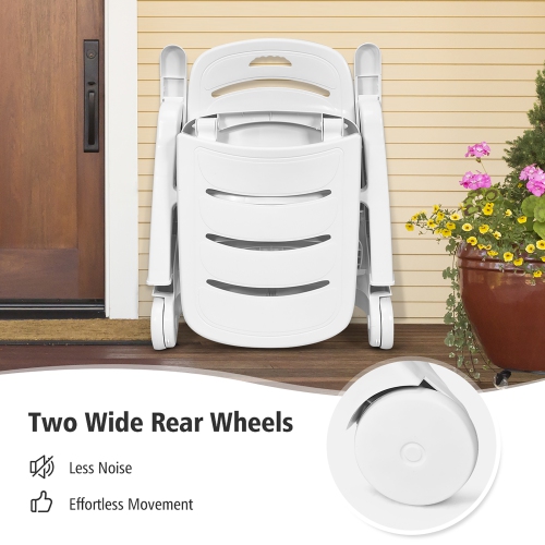 Costway 2 PCS Folding Chaise Lounge Chair 5-Position Adjustable Recliner Grey\Turquoise\Brown\White