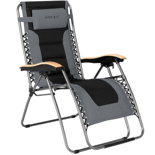 COSTWAY  Padded Zero Gravity Lounge Chair Oversize Folding Adjustable