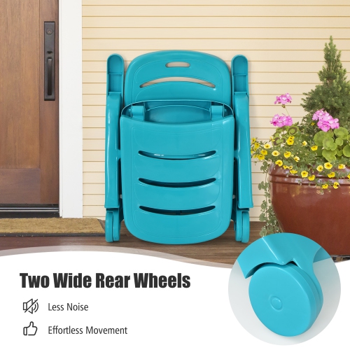 Costway 2 PCS Folding Chaise Lounge Chair 5-Position Adjustable Recliner Grey\Turquoise\Brown\White