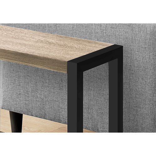 Table de bout rectangulaire contemporaine de Monarch - Taupe foncé