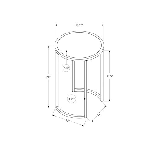 Monarch Contemporary Circular Accent Table - Grey