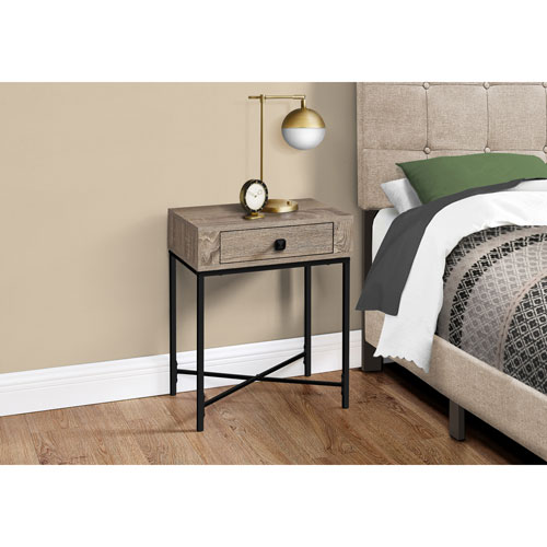 Monarch Contemporary Rectangular End Table - Dark Taupe