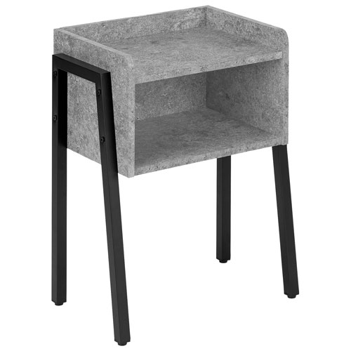 Monarch Contemporary Rectangular End Table - Grey Stone