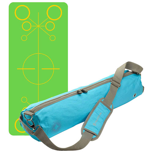 Tapis d'exercice écologique pour enfants de Merrithew avec sac de transport - 3,5 mm - Vert/Bleu