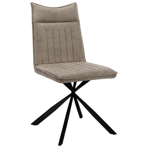 Monarch Contemporary Faux Leather Dining Chair - Set of 2 - Taupe