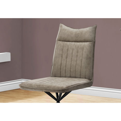 Monarch Contemporary Faux Leather Dining Chair - Set of 2 - Taupe
