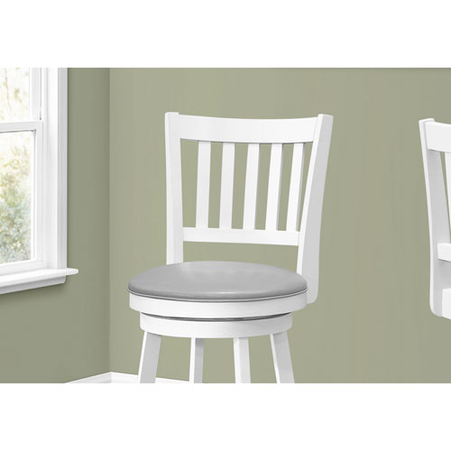 Monarch Traditional Bar Height Swivel Barstool - Set of 2 - White