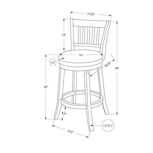 Monarch Traditional Bar Height Swivel Barstool - Set of 2 - White