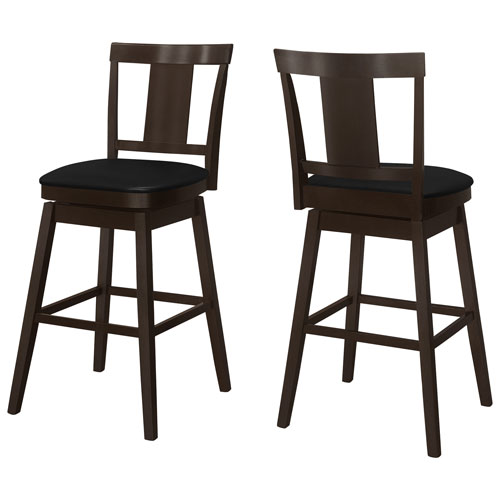 Monarch Traditional Bar Height Swivel Barstool - Set of 2 - Espresso