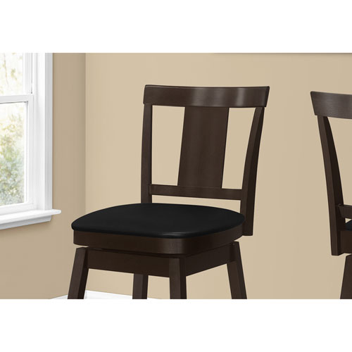 Monarch Traditional Bar Height Swivel Barstool - Set of 2 - Espresso
