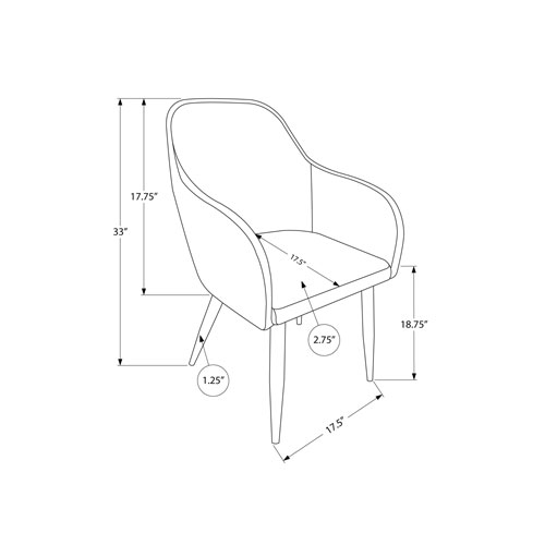 Chaise à accoudoirs contemporaine en similicuir Monarch - Ensemble de 2 - Noir/Argenté