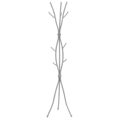 Monarch Contemporary 74" Hammered Metal Coat Rack - Silver