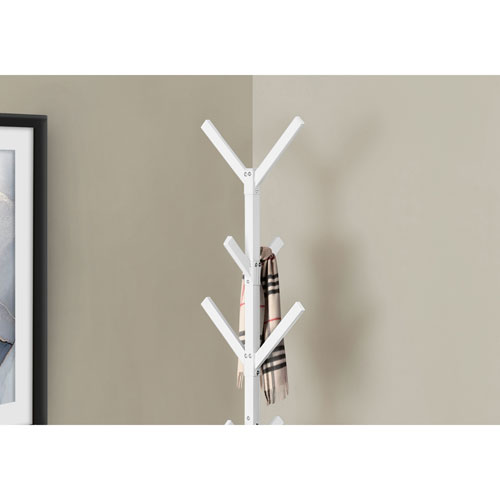 Monarch Modern 70" Metal Coat Rack - White