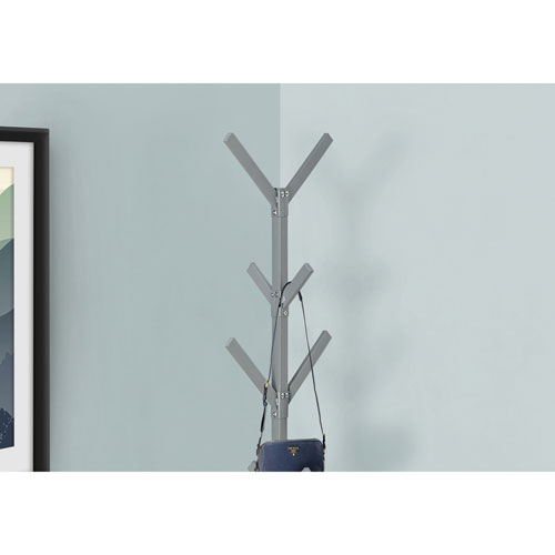 Monarch Modern 70" Metal Coat Rack - Silver
