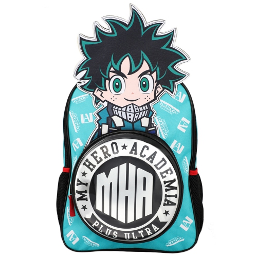 YZJYB My Hero Academia Manga Sac à Dos Midoriya Izuku Imprimé Durable Cartables avec Trousse Porte-clés Badge Anime Sacs Scolaires pour Ado Enfant Élève