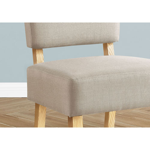 Monarch Fabric Armless Accent Chair - Taupe