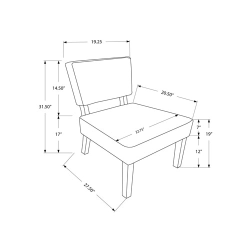 Monarch Fabric Armless Accent Chair - Taupe