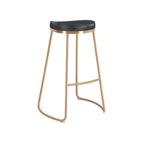 Zuo Modern Backless Bree Round Barstool, Black And Gold Bar Stools Canada