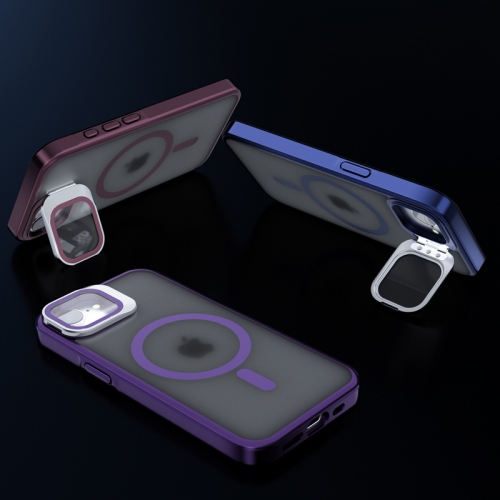 TopSave Matte Semi Clear Protective with Raised Camera Lens Cover and Metallic Trim Adjustable Camera Cover Kickstand Phone Case For iPhone 16e, Black