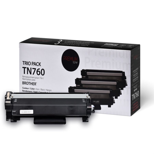Premium Tone Toner Cartridge - Alternative for Brother TN760 Tri-pack