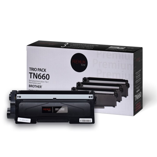 Premium Tone Toner Cartridge - Alternative for Brother TN660 Tri-pack