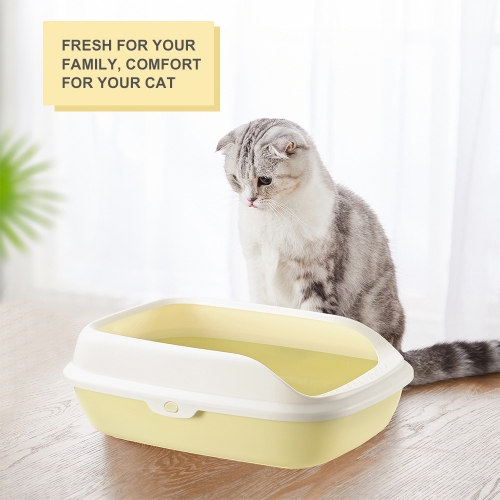 Strong Material Cat Toilet open Cat Litter Box Cat Litter Tray Matcha