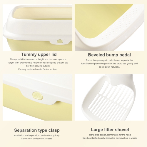 Strong Material Cat Toilet open Cat Litter Box Cat Litter Tray Matcha