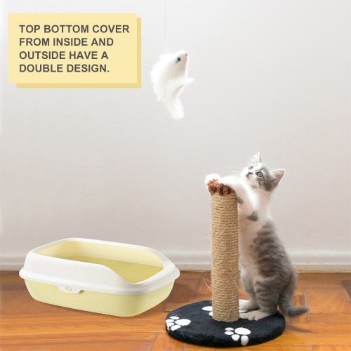 Strong Material Cat Toilet open Cat Litter Box Cat Litter Tray Matcha