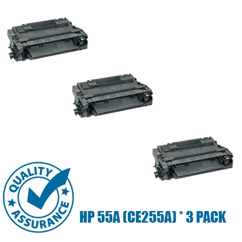 Image 1 de 10.. Printer Pro™ Compatible Replacement for 3 Pack HP 55A/hp55a/ce255a/55a Black Toner Cartridge for HP Printer LaserJet Enterprise MFP M525 P3015 M521